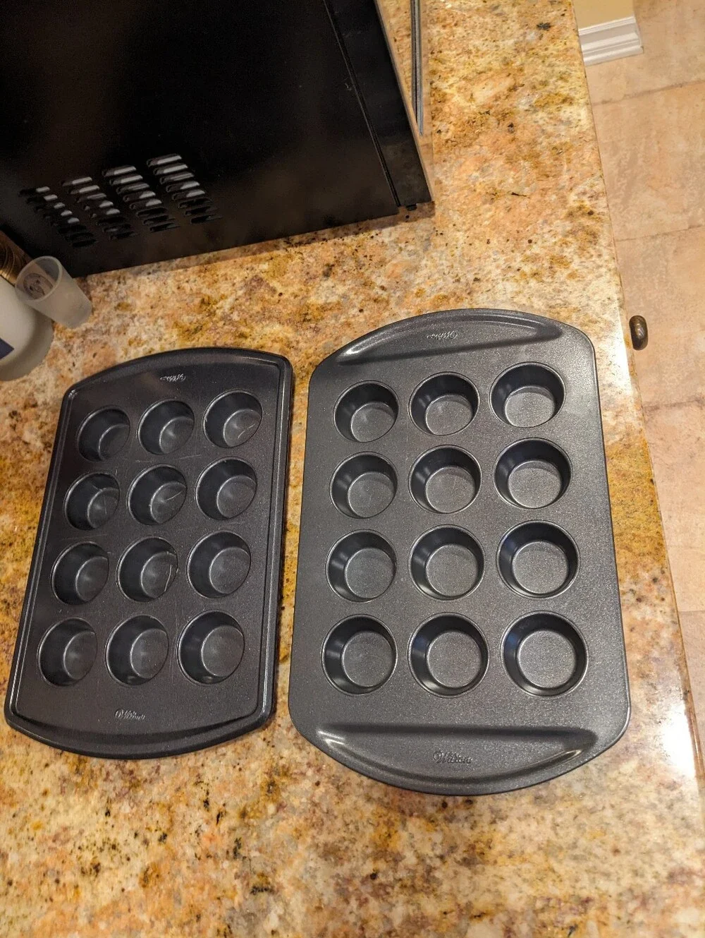 Wilton 2 Mini Muffin Pan Metal Mini Cupcake / Muffin 12 Cup Each Pan Preowned